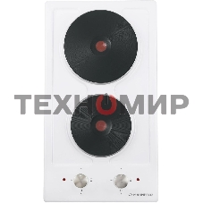 Электрическая варочная панель Maunfeld EEHE.32.4W, конфорок: 2 шт., эмаль, независимая, белый