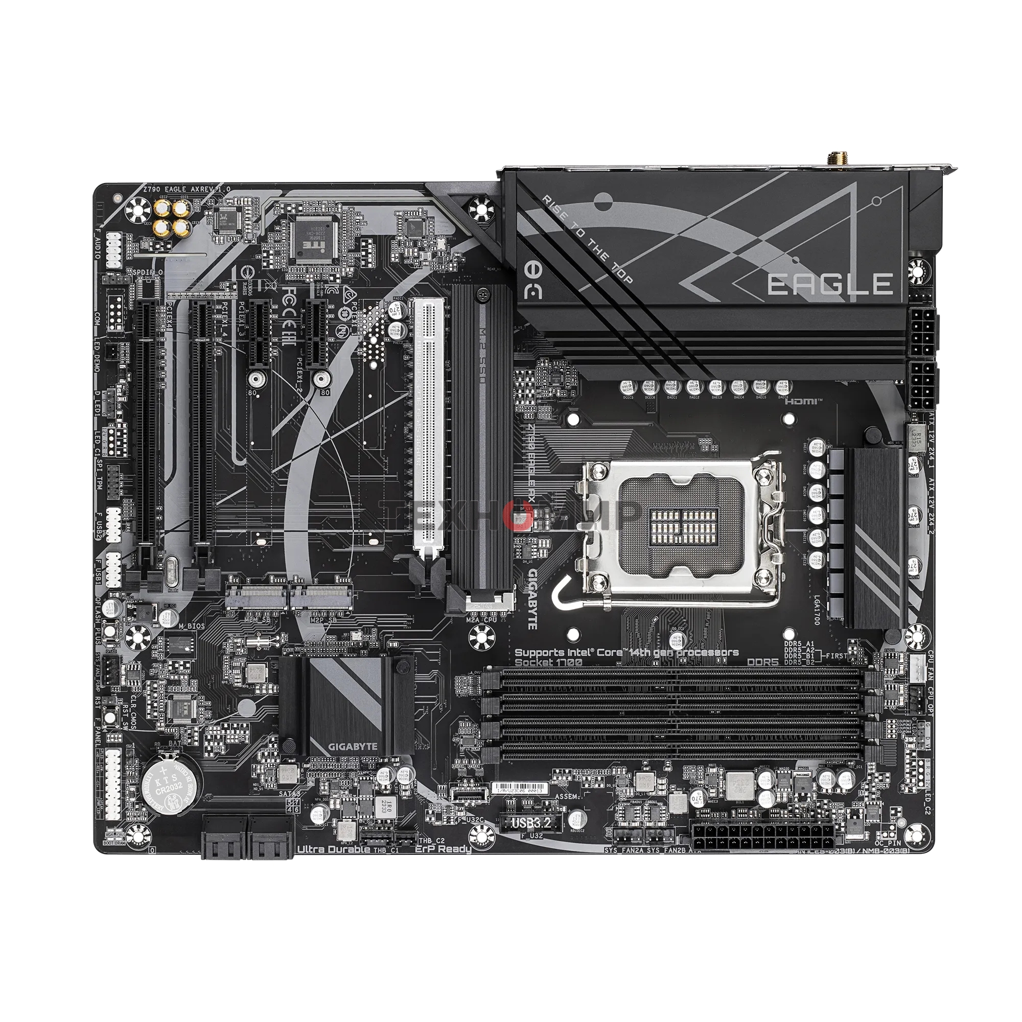 Материнская плата Gigabyte Z790 EAGLE AX, LGA 1700, Intel Z790, 4xDDR5, 4xSATA, 3xM.2, 1xPCIe 3.0 x1, 1xPCIe 4.0 x4, 1xPCIe 5.0 x16, 1xHDMI, 1xDP, 1x 2.5Gb LAN, 2xUSB-A 2.0, 4xUSB-A 3.2 Gen 1, 1xUSB 3.2 Gen 2, 7.1, ATX