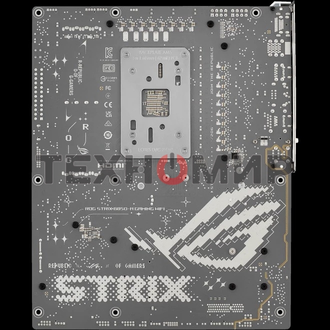 Материнская плата ASUS ROG STRIX B850-A GAMING WIFI, AM5, AMD B850, 4xDDR5, 2xSATA, 4xM.2, 1xPCIe 5.0 x16, 1xPCIe 4.0 x16, 1xPCIe x4, 1xDP, 1xHDMI, 1x2.5Gb LAN, 1xUSB-C 20Gbps, 1xUSB-C 10Gbps, 2xUSB-A 10Gbps, 4xUSB 5Gbps, 2xUSB-A 2.0, 3x3.5 мм, 7.1, ATX