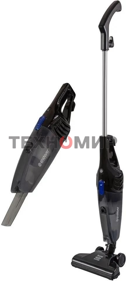 Пылесос вертикальный Endever VC-286 серый, питание от сети, 100 Вт, уборка сухая, пылесборник 1.9 л