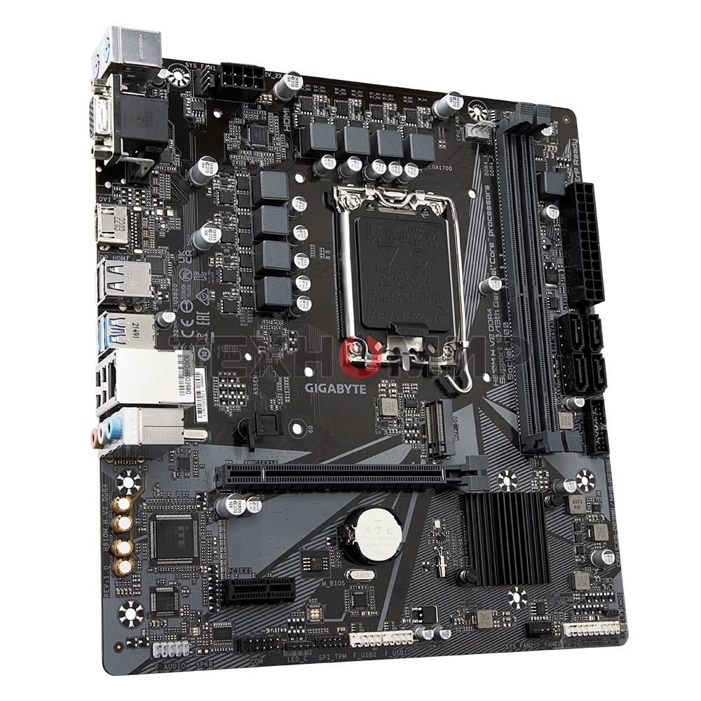 Материнская плата Gigabyte H610M H V2, LGA 1700, Intel H610, 2xDDR5, 4xSATA, 1xM.2, 1xPCIe 4.0 x16, 1xPCIe x1, 1xHDMI, 1xVGA, 1x 1Gb LAN, 2xUSB-A 3.2 Gen 1, 4xUSB-A 2.0, 3x 3.5 мм, 7.1, mATX
