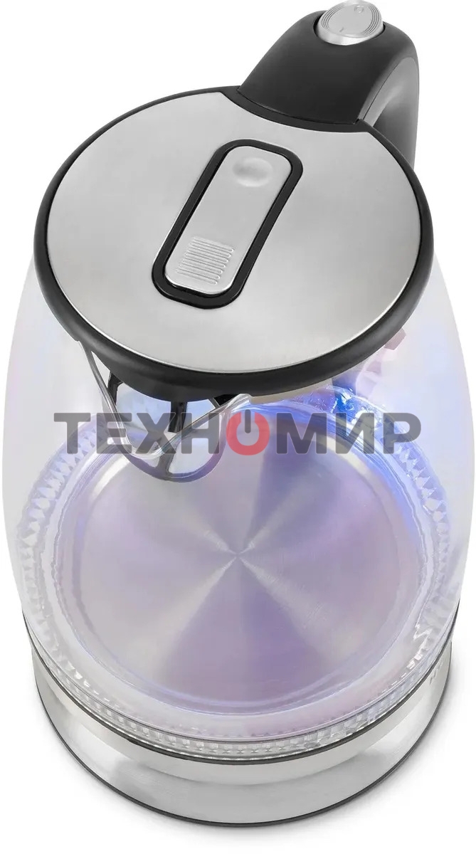 Чайник электрический Hyundai HYK-G8800 1.7л. 2200Вт черный/серебристый корпус: стекло