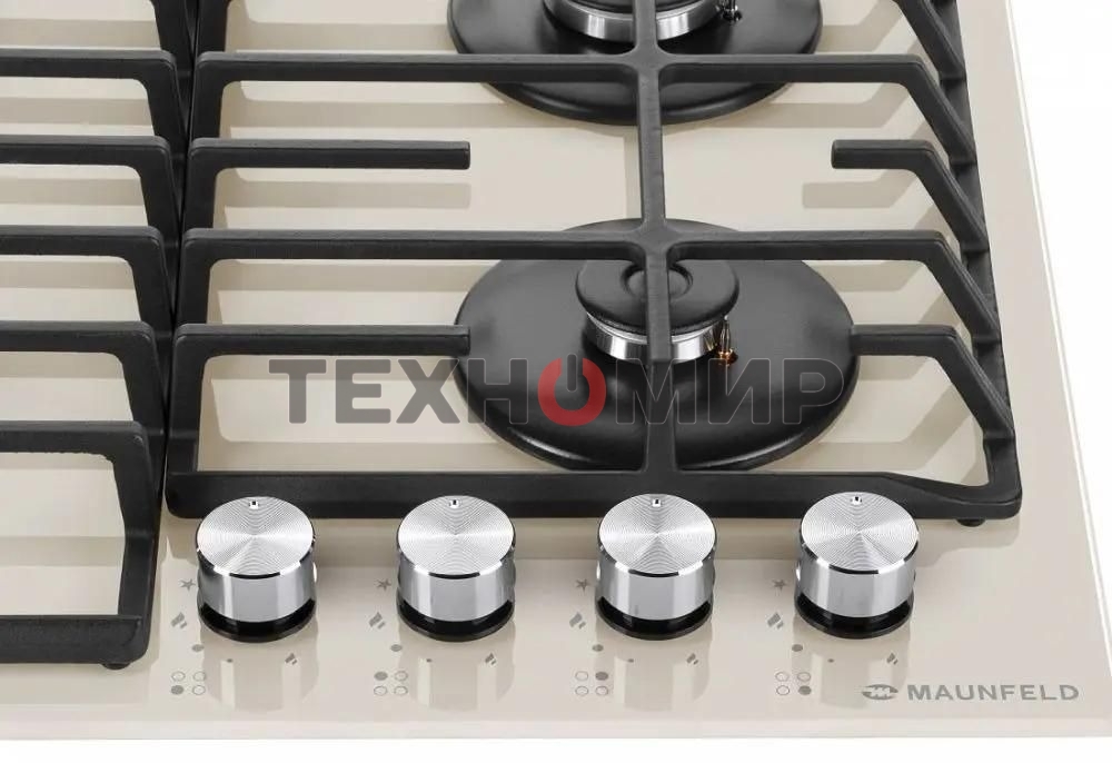 Газовая варочная панель Maunfeld EGHG.64.6CBG/G, 4 конфорки, закаленное стекло, бежевый