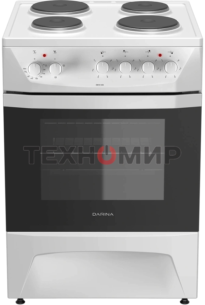 Плита электрическая Darina 1D EM 141 404 W белый/черный, конфорок 4 шт, духовка 50 л, 60 см x 85 см x 60 см