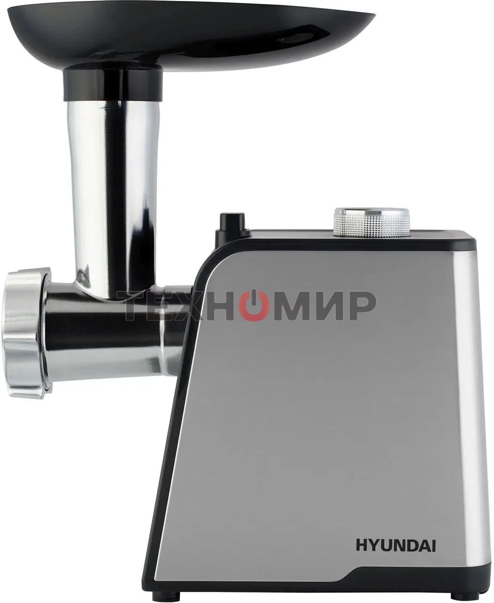 Мясорубка электрическая Hyundai HY-MG2214 серый, 1800 Вт, 2.2 кг/мин, реверс, защита от перегрузки, насадки - 4