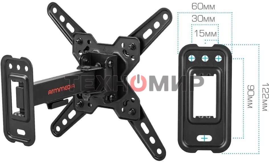 Кронштейн Arm media MARS-7 черный, 15 шт/уп. Кр. стал. настенный для TV 20