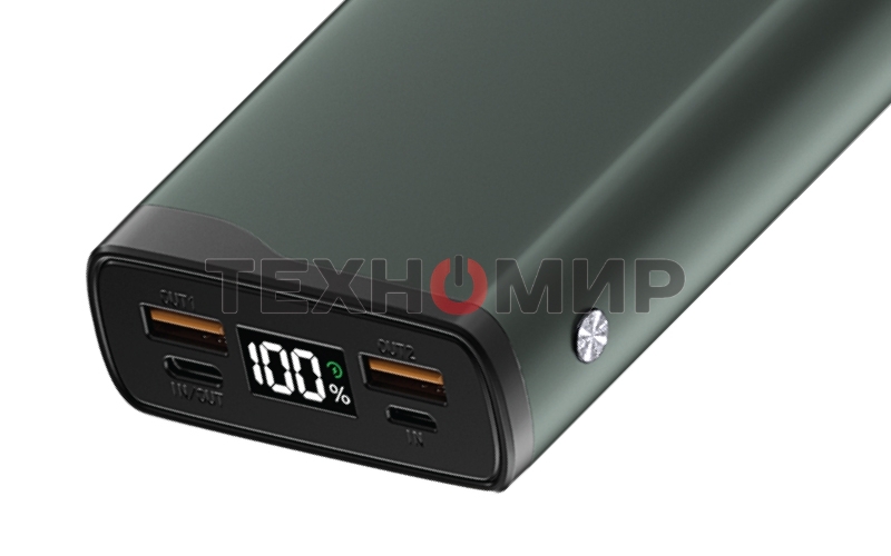 Портативный аккумулятор OLMIO QL-20, 20000mAh, 22.5W, QuickCharge3.0/PowerDelivery, LCD, серый