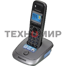 Телефон беспроводной (DECT) Panasonic KX-TG2511RUM (металик) АОН, Caller ID,спикерфон на трубке,переход в Эко режим одним нажатием