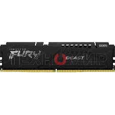 Оперативная память Kingston Fury Beast, DDR5, 16Gb (1x16Gb), 6400MHz, CL32, DIMM, с радиатором, черный