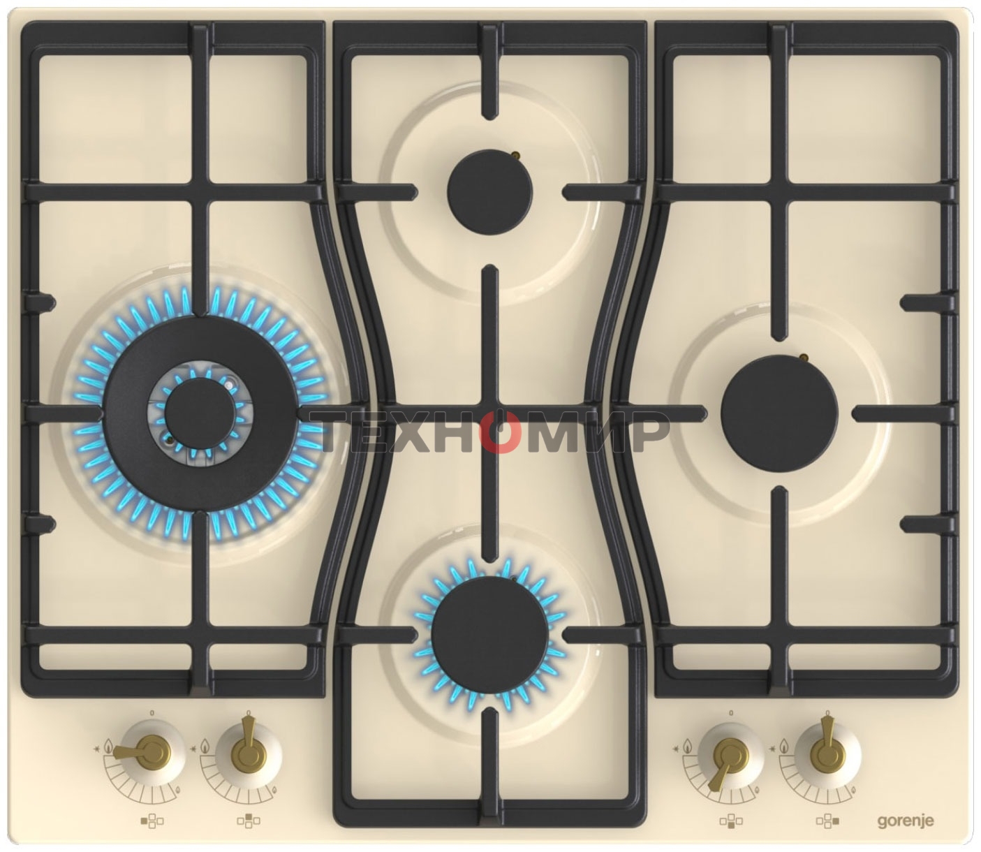 Газовая варочная панель Gorenje GW6D42CLI слоновая кость