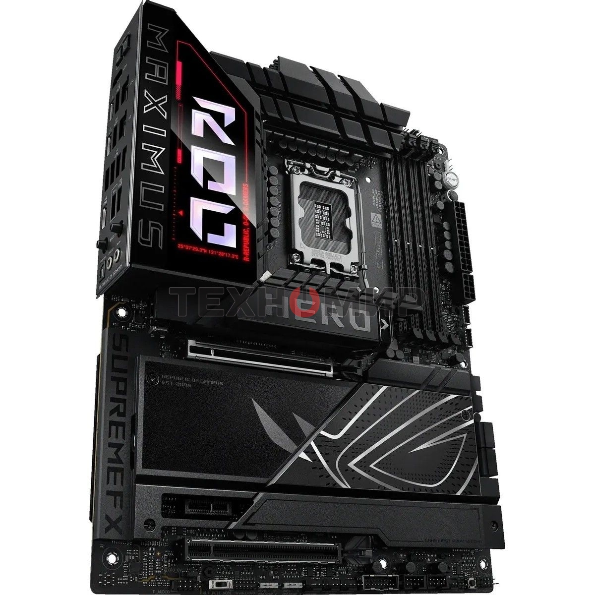 Материнская плата ASUS ROG MAXIMUS Z890 HERO, LGA 1851, Intel Z890, 4xDDR5, 4xSATA, 6xM.2, 1xPCIe 5.0 x16, 1xPCIe 4.0 x4, 1xPCIe x1, 1xHDMI, 2xUSB-C (видеовыход), 4xUSB-A 3.2 Gen 1, 4xUSB-A 3.2 Gen 2, 1xUSB-C 3.2 Gen 2, 2xUSB-C Thunderbolt 4, 2x 5Gb LAN, 