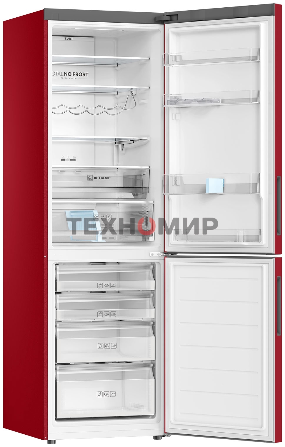 Холодильник Haier C2F636CRRGU1 красный двухкамерный 256/108 л морозилка снизу, No Frost