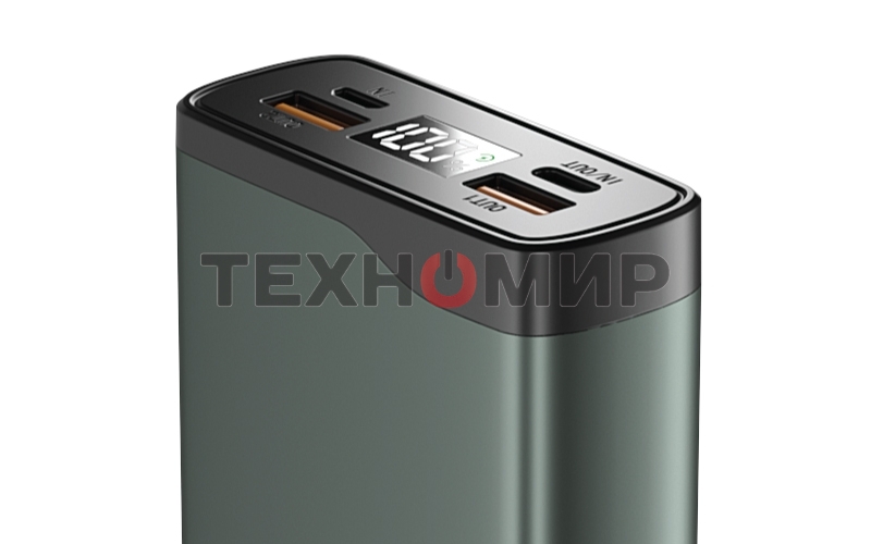 Портативный аккумулятор OLMIO QL-20, 20000mAh, 22.5W, QuickCharge3.0/PowerDelivery, LCD, серый