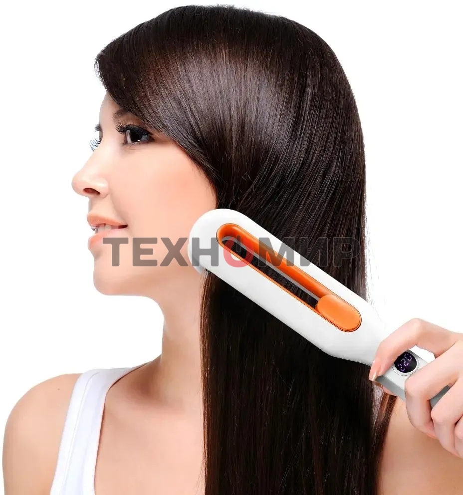 Выпрямитель Kitfort КТ-3269 59Вт оранжевый/белый макс.темп.:220С покрытие:керамическое