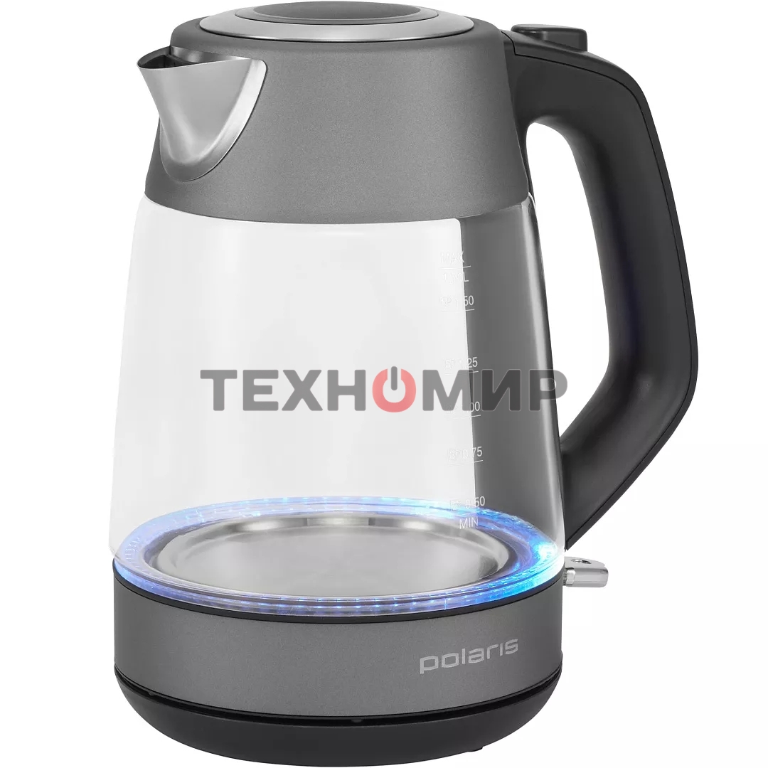 Чайник электрический Polaris PWK1760CGL графит, 1,7 л, 2150 Вт, стекло