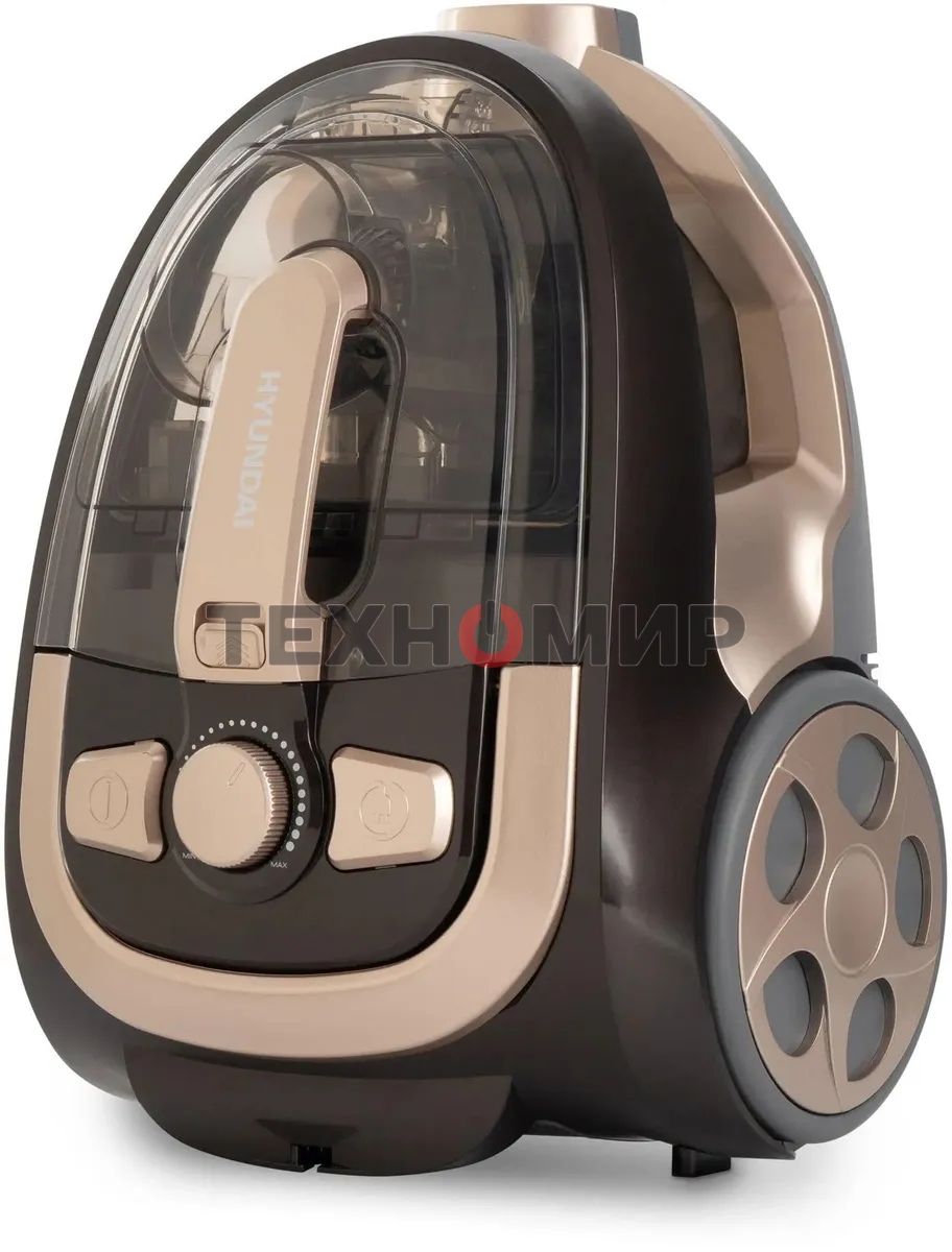 Пылесос Hyundai HYV-C3550 золотистый/темно-коричневый, 380/2220 Вт, уборка сухая, пылесборник контейнер 2,5 л