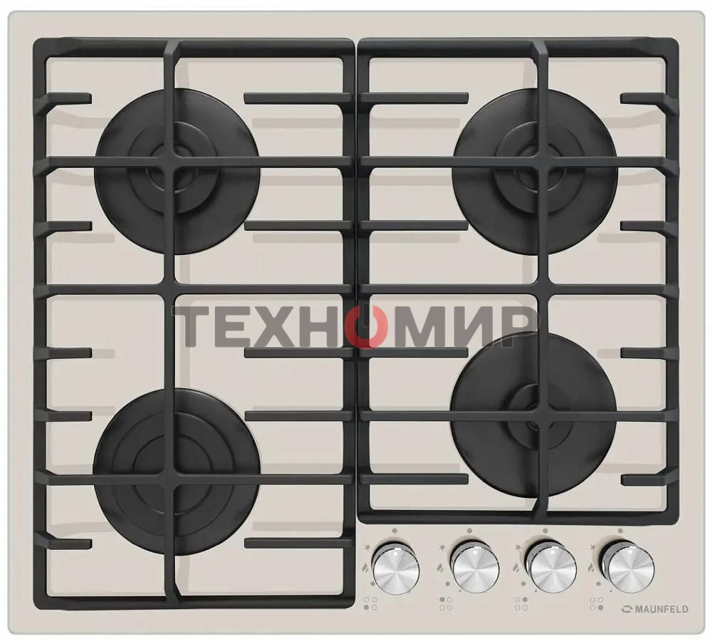 Газовая варочная панель Maunfeld EGHG.64.6CBG/G, 4 конфорки, закаленное стекло, бежевый