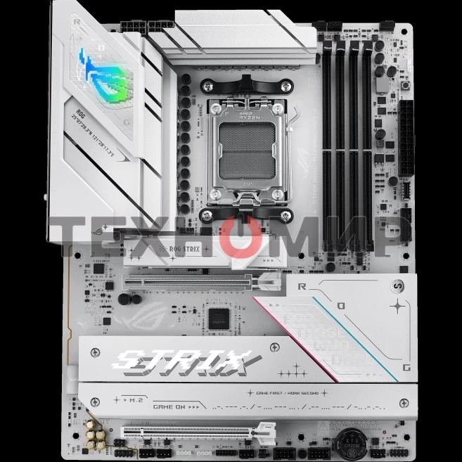 Материнская плата ASUS ROG STRIX B850-A GAMING WIFI, AM5, AMD B850, 4xDDR5, 2xSATA, 4xM.2, 1xPCIe 5.0 x16, 1xPCIe 4.0 x16, 1xPCIe x4, 1xDP, 1xHDMI, 1x2.5Gb LAN, 1xUSB-C 20Gbps, 1xUSB-C 10Gbps, 2xUSB-A 10Gbps, 4xUSB 5Gbps, 2xUSB-A 2.0, 3x3.5 мм, 7.1, ATX