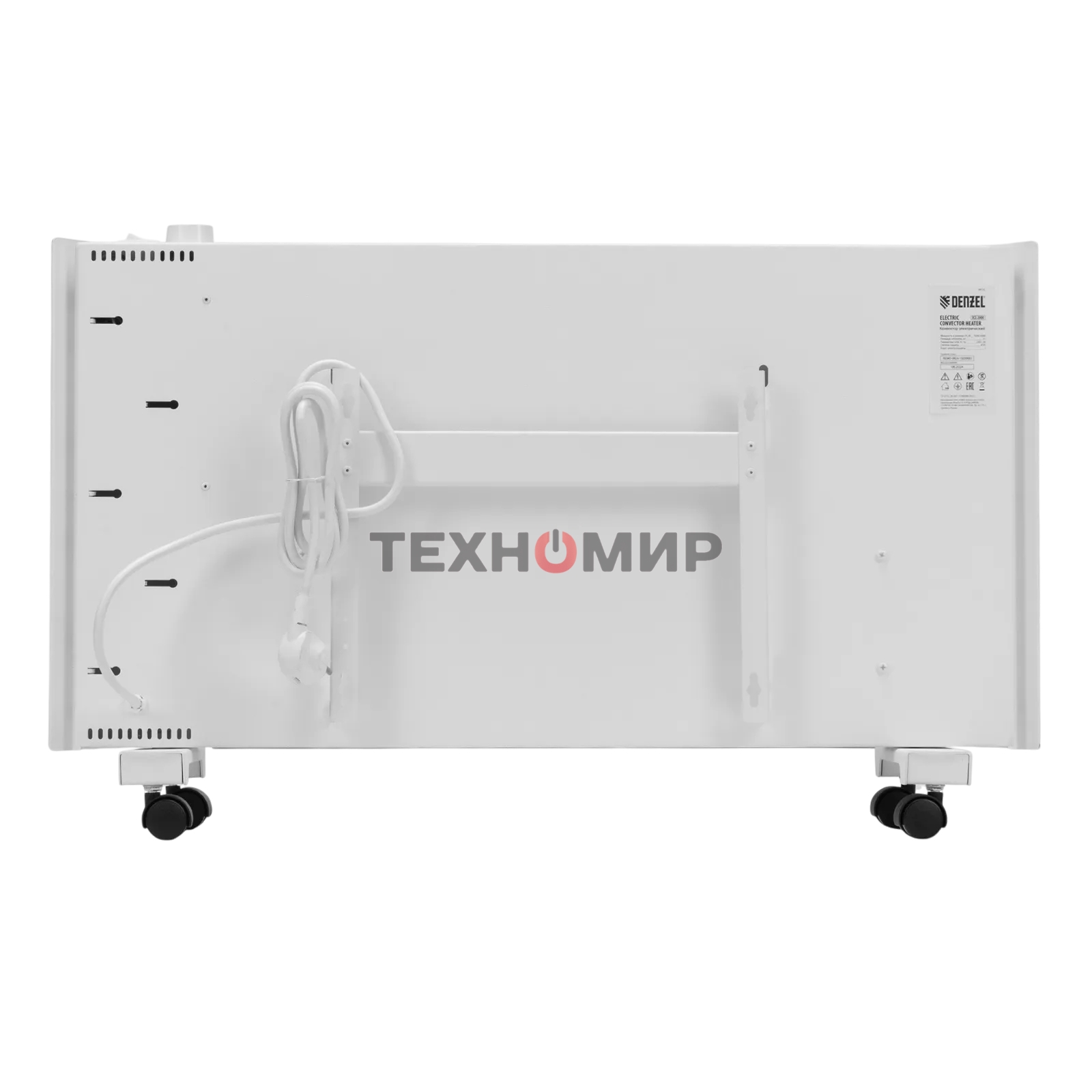 Конвектор электрический Denzel XCE-2000 белый, 2000 Вт, 25 м2, термостат
