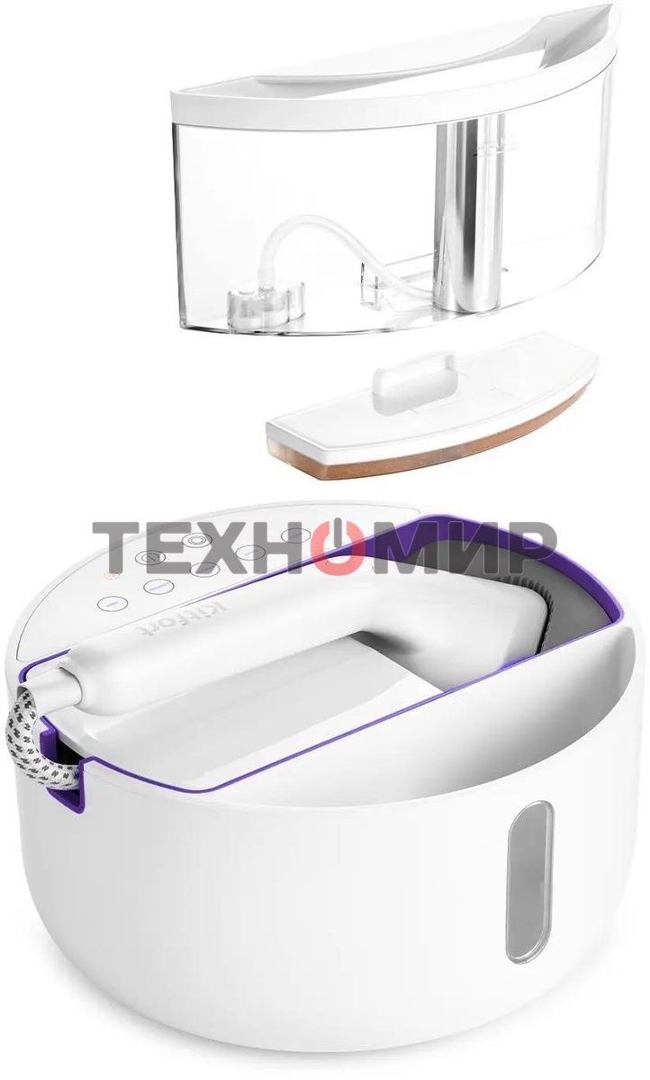 Отпариватель Kitfort КТ-9110-1 белый/фиолетовый, 2180 Вт, 45 г/мин, 600 мл