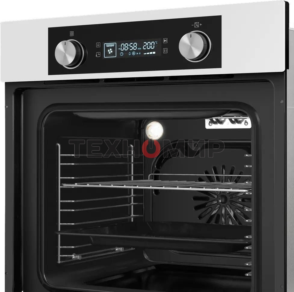 Шкаф духовой электрический Maunfeld AEOH60102W, 60л, дверца с 3 стеклами, белый