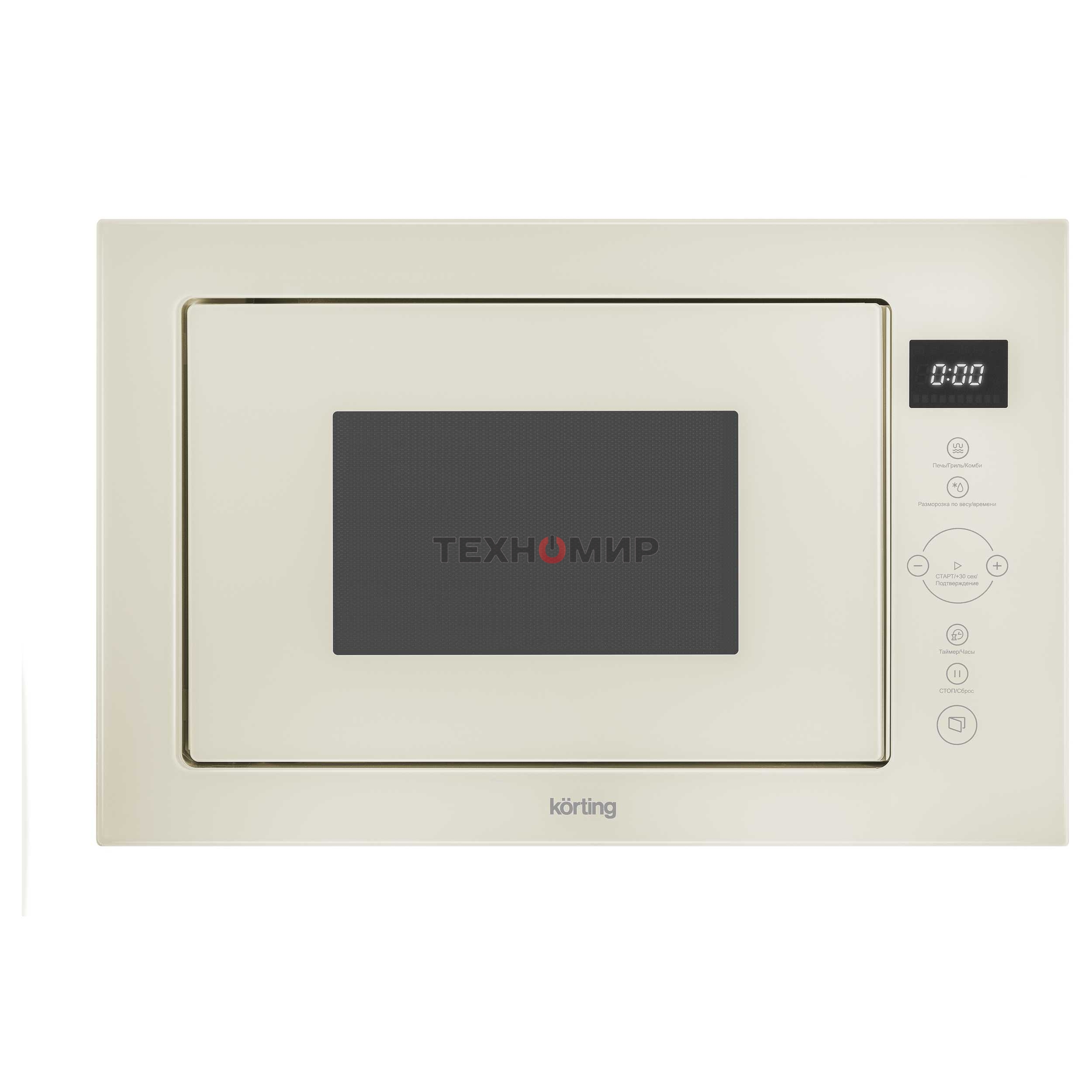 Встраиваемая микроволновая печь Korting KMI 825 TGB бежевый, 25 л, 900 Вт, переключатели - сенсор