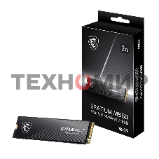 Накопитель SSD MSI M.2 2280 2Tb SPATIUM M560 Client SSD S78-440Q940-P83, PCIe Gen4x4 with NVMe, 3D TLC, R/W 4900/4400