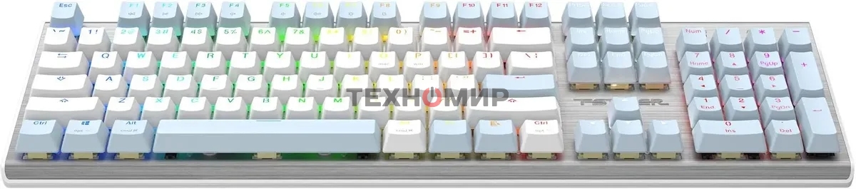 Клавиатура проводная A4Tech Fstyler FS100 Neon, USB, синий/белый