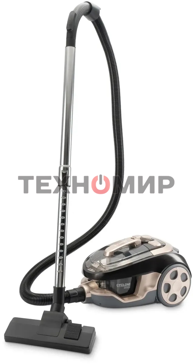 Пылесос Hyundai HYV-C3550 золотистый/темно-коричневый, 380/2220 Вт, уборка сухая, пылесборник контейнер 2,5 л