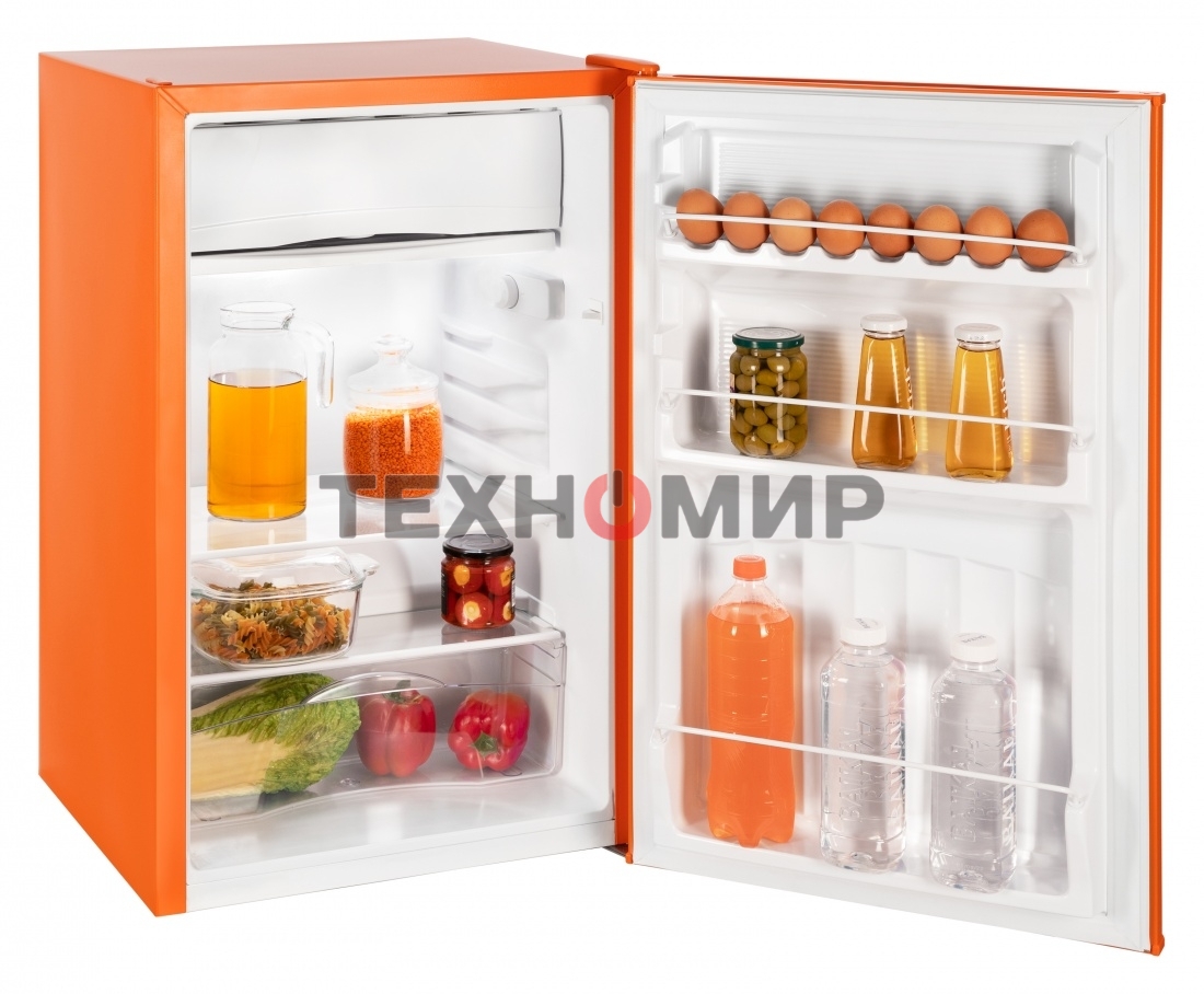 Холодильник Nordfrost NR 403 OR оранжевый однокамерный 100/11л морозилка сверху, ручная разморозка