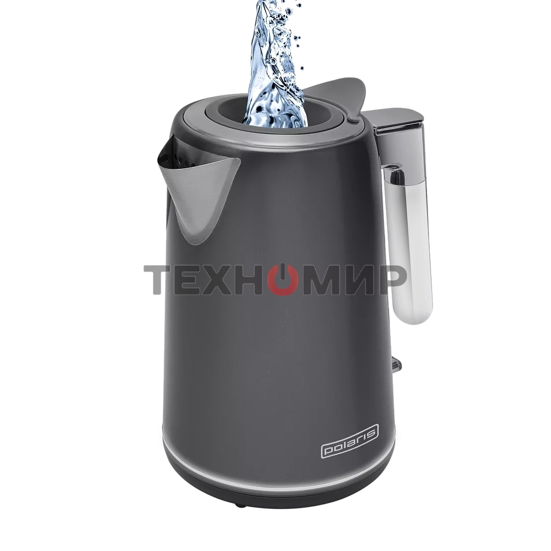 Чайник электрический Polaris PWK-1746СA серый, 1.7 л, ВЕРХ. ЗАЛИВ, нерж.