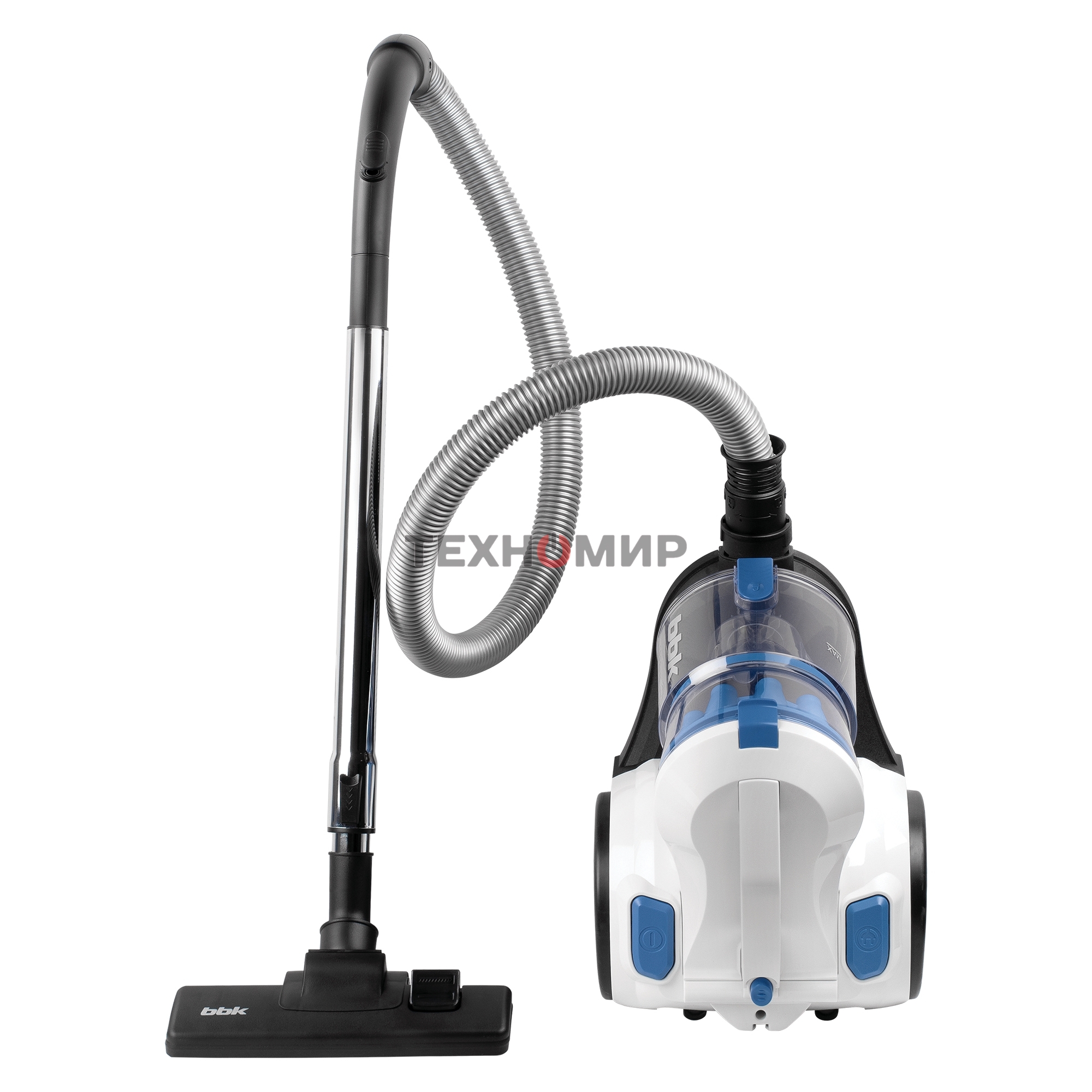 Пылесос BBK BV1501 белый/синий, 300/1600 Вт, уборка сухая, пылесборник контейнер 2 л