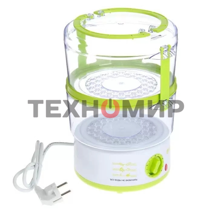 Пароварка электрическая Sakura SA-7213GR 2ч (5,0л) 500Вт бел/зел