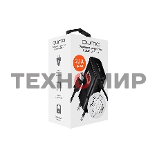 Сетевое зарядное устройство Qumo Energy (Charger 0025) 2.1A, встроенный кабель TYPE-C, черный