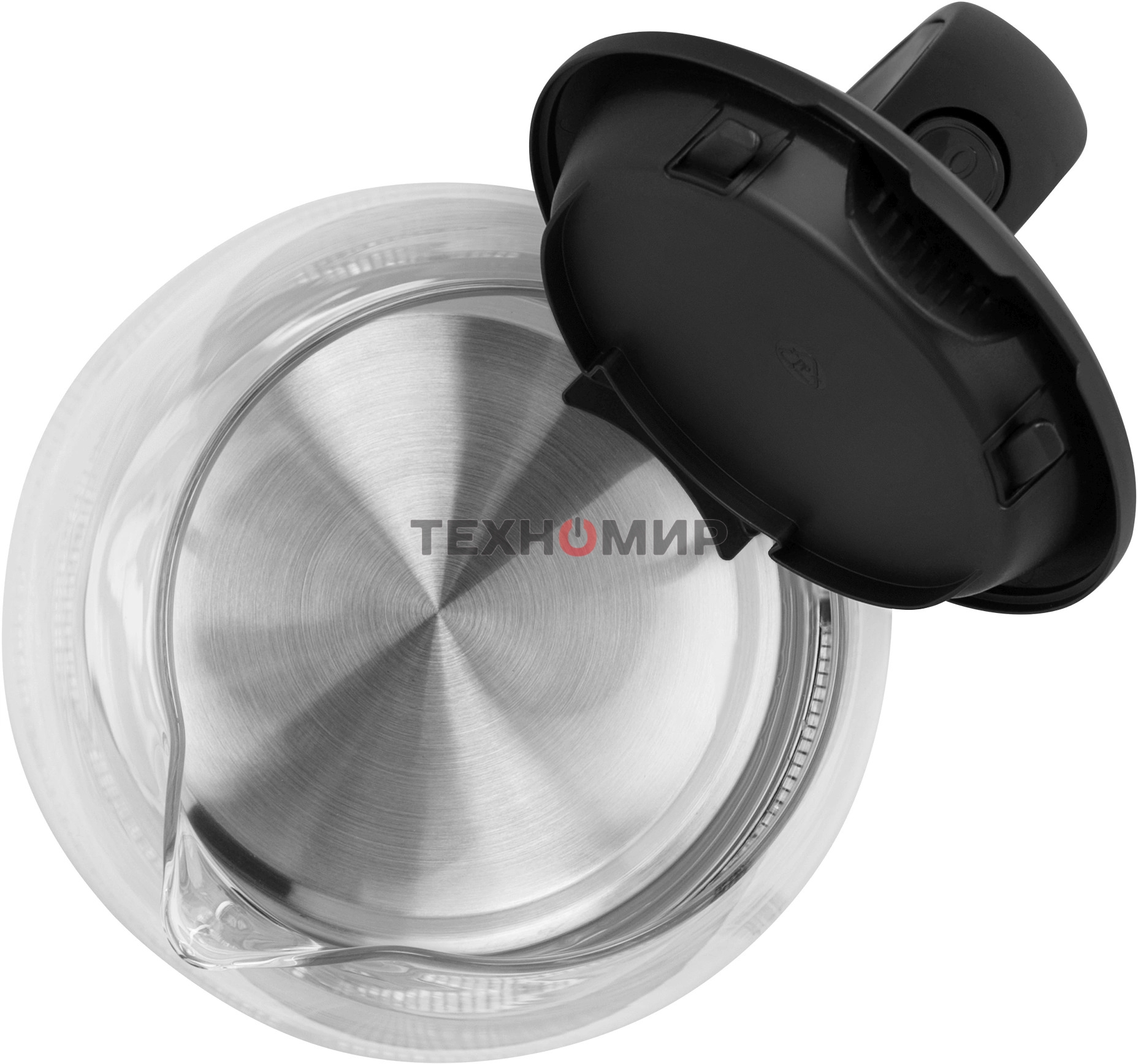 Чайник электрический Vitek VT-7074 1.7 л, 2200 Вт, прозрачный/черный корпус: стекло/пластик