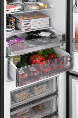 Холодильник Weissgauff WRK 2000 Total NoFrost Inverter Black черный двухкамерный 240/95л морозилка снизу