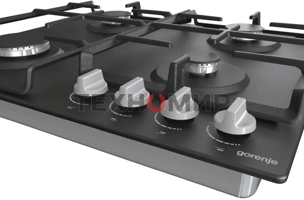 Газовая варочная панель Gorenje G641EXB, 4 конфорки, металл, черный