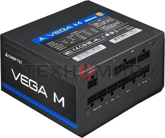 Блок питания Chieftec Vega M PPG-1000-C (ATX 3.1, 1000W, 80 PLUS GOLD, Active PFC, 135mm fan, Gen5 PCIe, Full Cable Management) Retail