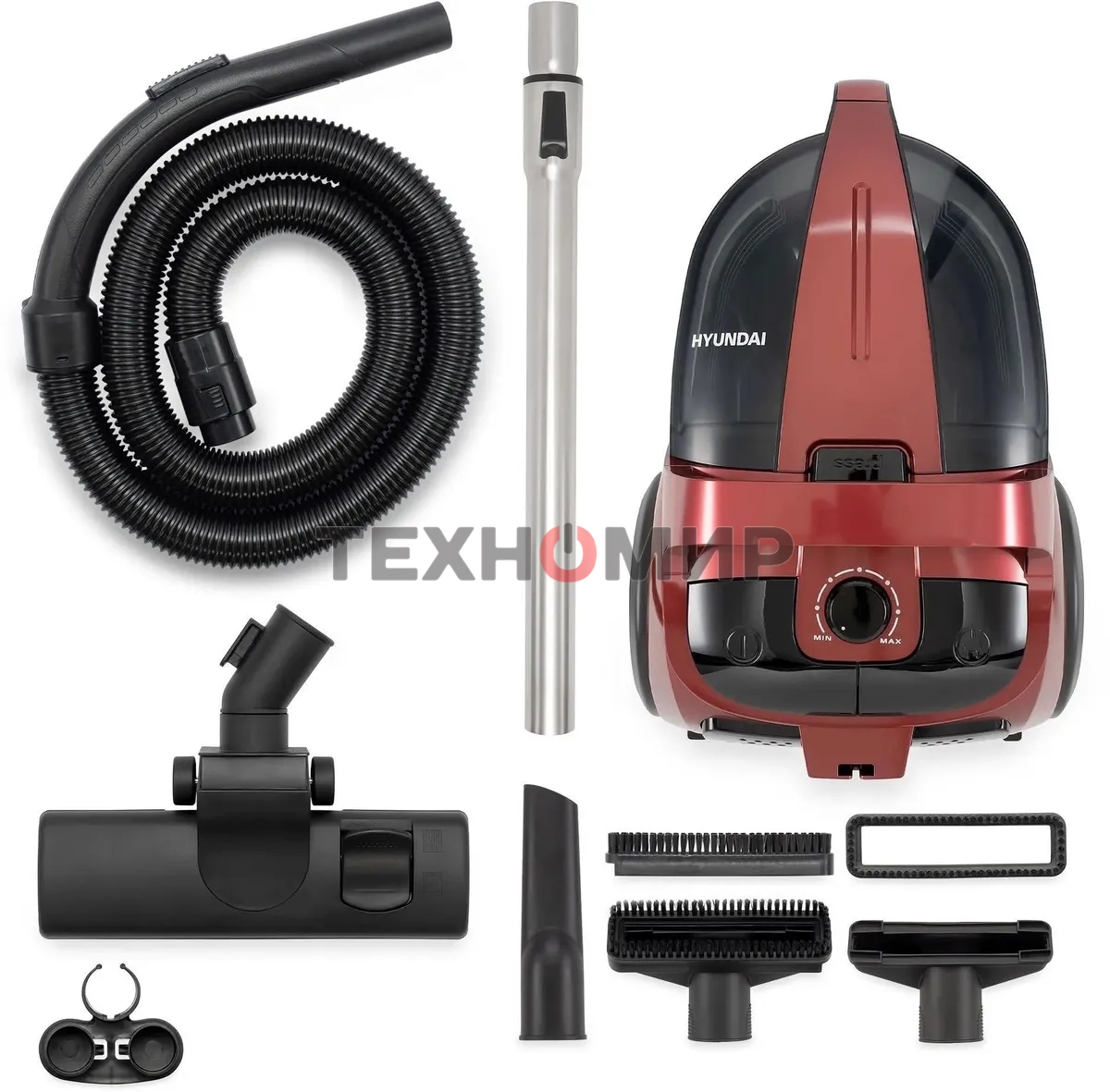 Пылесос Hyundai HYV-C2645 красный/черный, 380/2200 Вт, уборка сухая, пылесборник контейнер 3,5 л