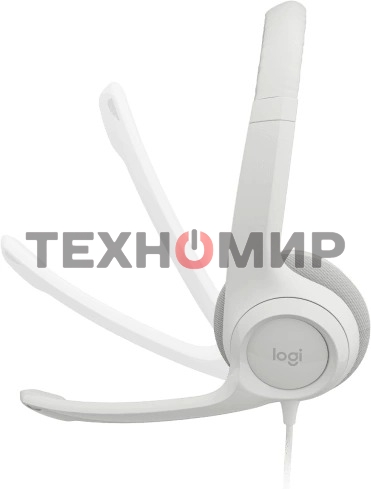 Гарнитура проводная с микрофоном Logitech H390 белый 1.9м накладные USB оголовье (981-001288)