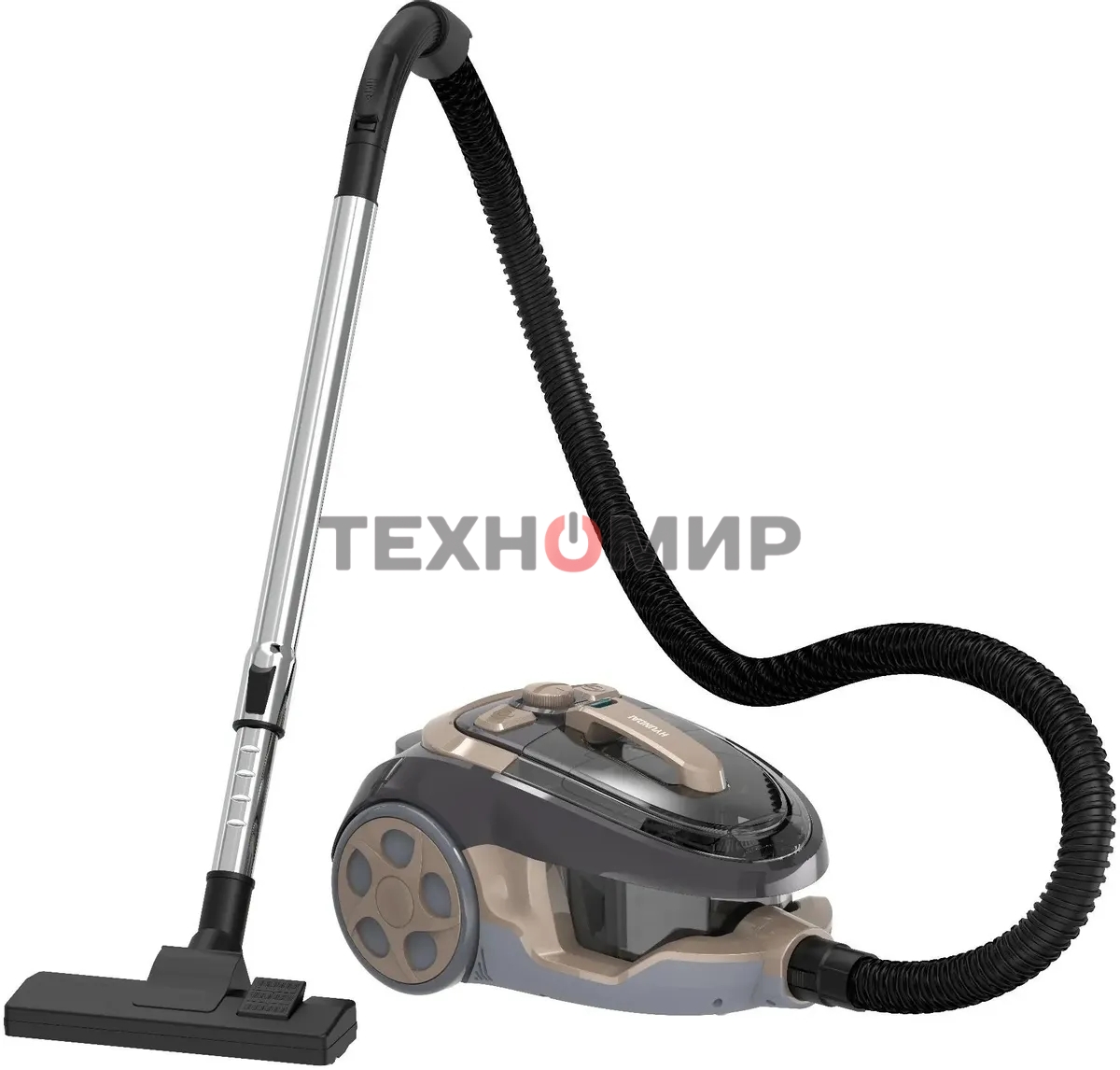 Пылесос Hyundai HYV-C3550 золотистый/темно-коричневый, 380/2220 Вт, уборка сухая, пылесборник контейнер 2,5 л