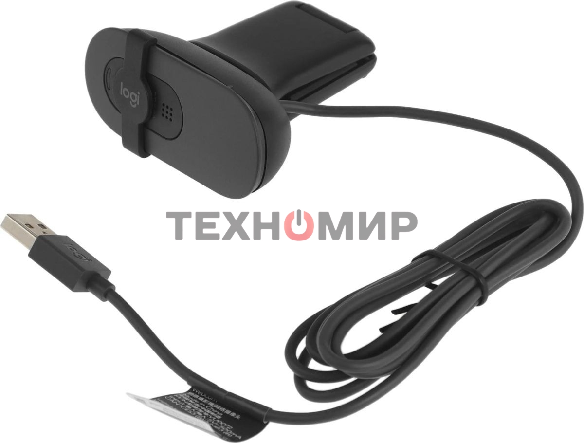 Веб-камера Logitech Brio 105 1920x1080, 30 кадр/с, USB Type-A, микрофон (шумоподавление), шторка приватности, автоосвещение, универсальное крепление