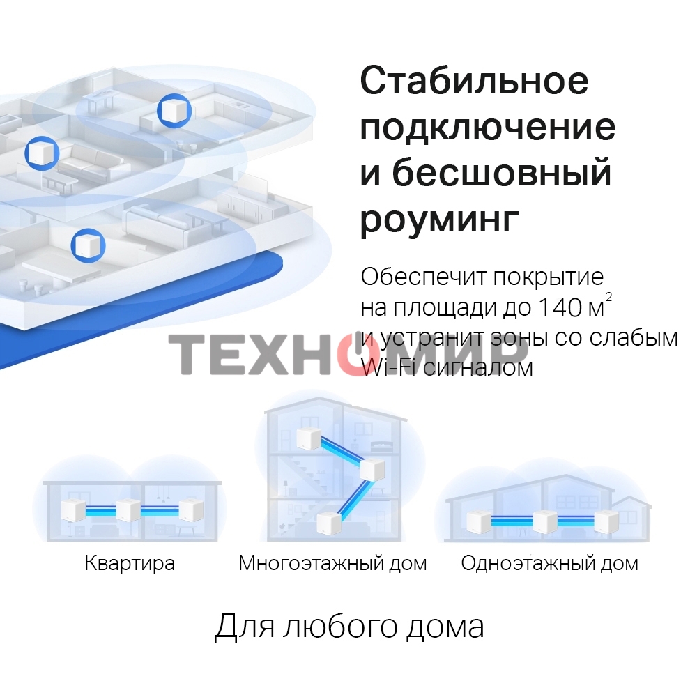 Бесшовный Mesh роутер Mercusys Halo H30G(2-pack) AC1300 10/100/1000BASE-TX