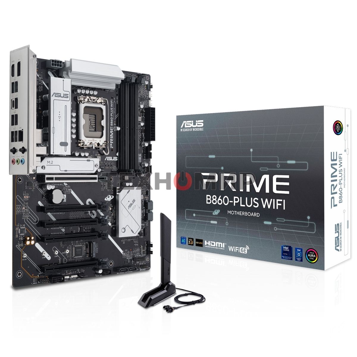 Материнская плата ASUS PRIME B860-PLUS WIFI, LGA 1851, Intel B860, 4xDDR5, 4xSATA, 2xM.2, 1xPCIe 5.0 x16, 4xPCIe 4.0 x16, 2xUSB-C, 4xUSB-A 3.2 Gen 1, 2xUSB-A 3.2 Gen 2, 1xHDMI, 1xDP, 1x2.5Gb LAN, 7.1, ATX