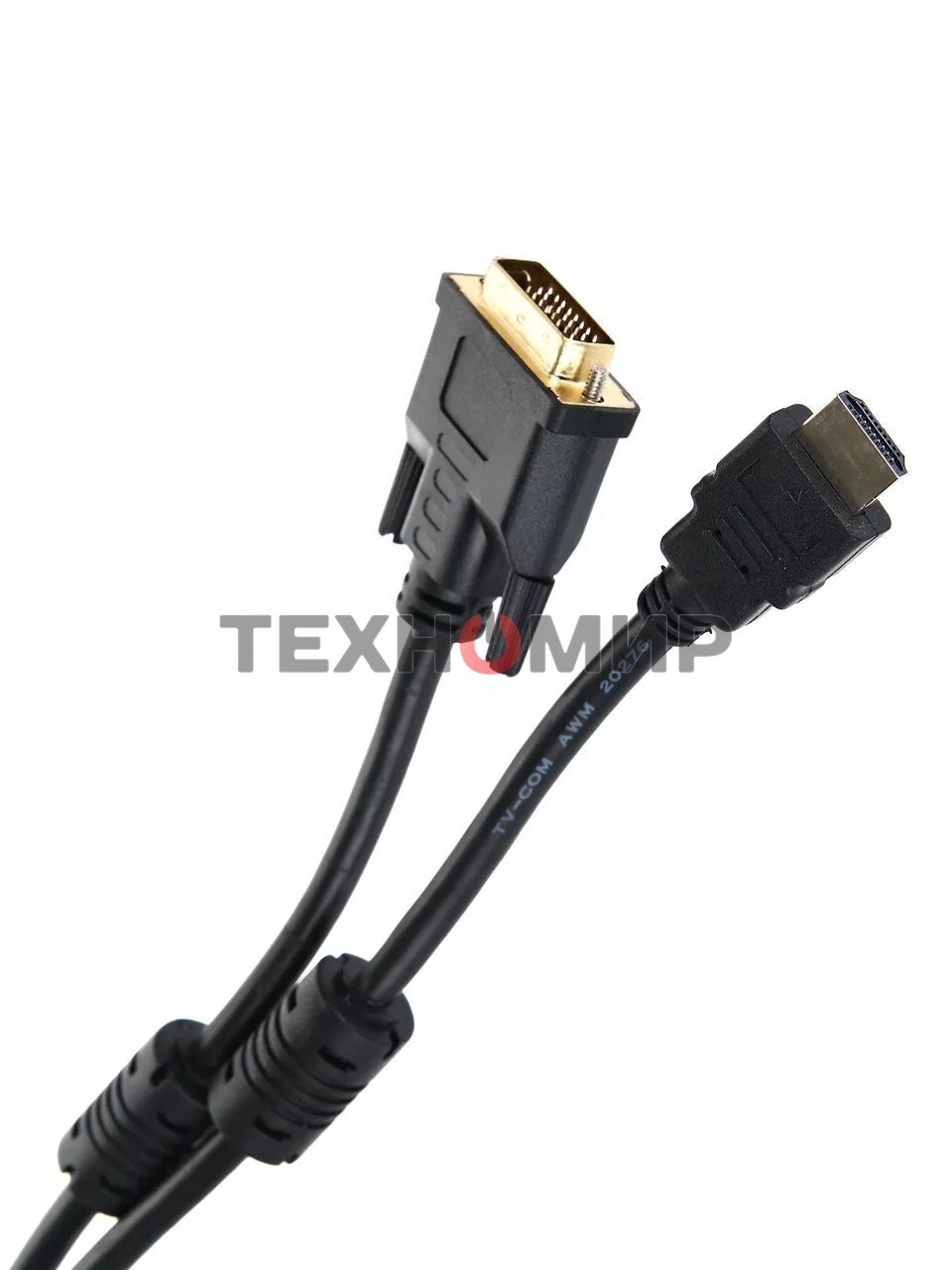 Кабель HDMI to DVI-D (19M -25M) 2м, TV-COM, 2 фильтра LCG135F-2M