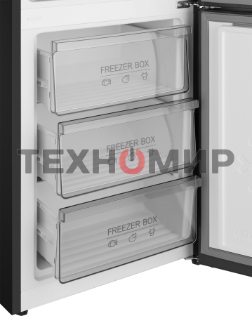 Холодильник Weissgauff WRK 2000 Total NoFrost Inverter Black черный двухкамерный 240/95л морозилка снизу