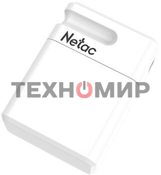 Флешка USB Netac U116 mini (NT03U116N-064G-32WH), 64Gb, USB 3.2, R/W 90/30, белый