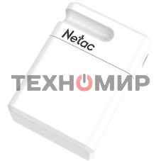 Флешка USB Netac U116 mini (NT03U116N-064G-32WH), 64Gb, USB 3.2, R/W 90/30, белый