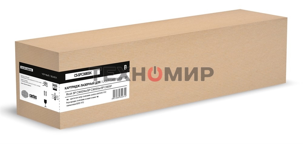 Картридж лазерный Cactus CS-SPC360EBK 408184 черный (7000 стр.) для Ricoh SP C360DNw/SP C360SNw/SP C360SF