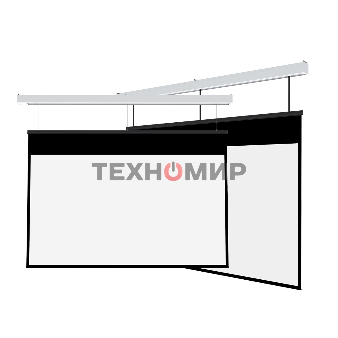 Экран для проектора S'OK Athena SGPSMS-323x201UHD на тросах с электроприводом, ПВХ+, белый к